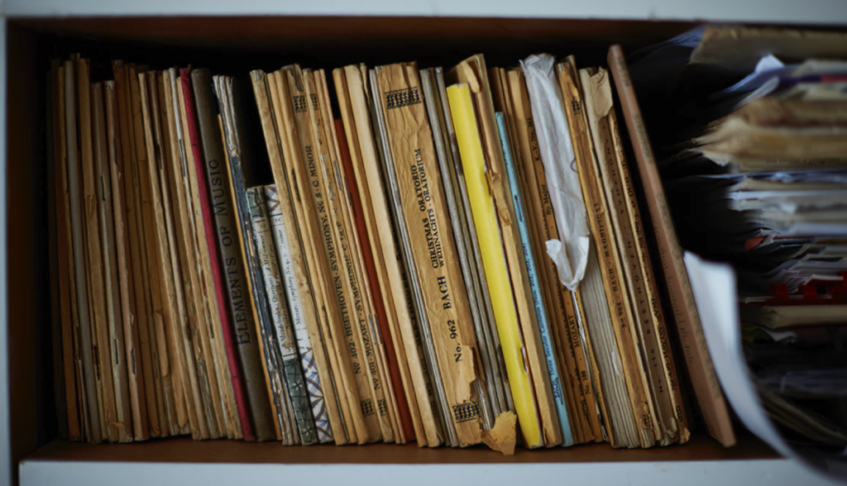 row of books